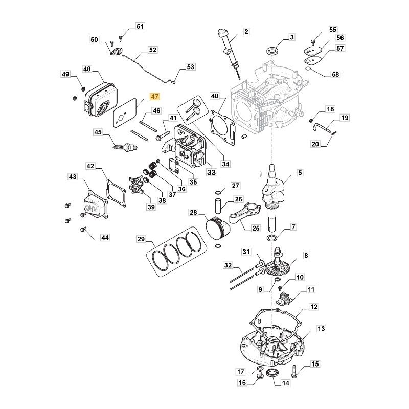 ORIGINAL STIGA engine silencer gasket TRE 224 lawn tractor 118551135/0