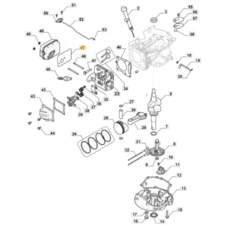 Guarnizione silenziatore ORIGINALE STIGA motore TRE 224 trattorino 118551135/0 | Newgardenstore.eu