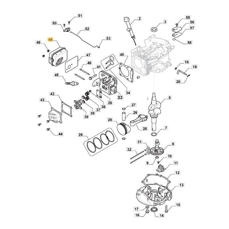 Marmitta silenziatore ORIGINALE STIGA motore TRE 224 trattorino 118551497/0