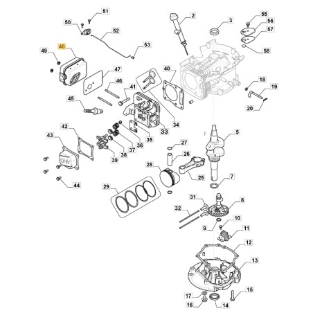 ORIGINAL STIGA silencieux moteur TRE 224 tracteur de pelouse 118551497/0 | Newgardenstore.eu