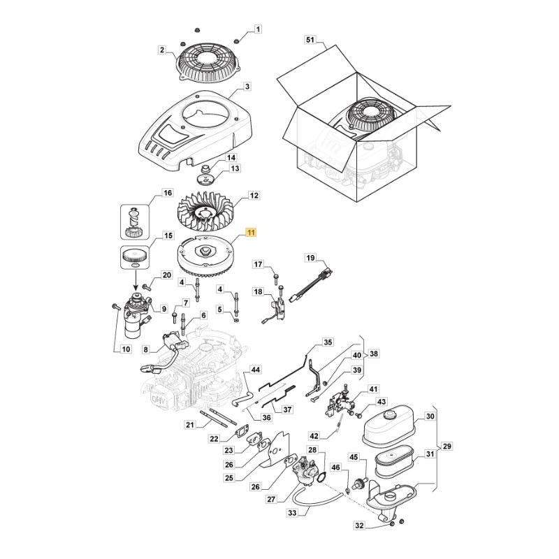 ORIGINAL STIGA flywheel for TRE 224 lawn tractor engine 118551137/0