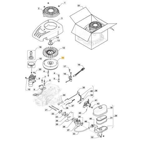 ORIGINAL STIGA Schwungrad für TRE 224 Rasentraktor Motor 118551137/0 | Newgardenstore.eu