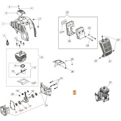 Kit d'étanchéité ORIGINAL OLEOMAC pour débroussailleuse BCH250S 61460024