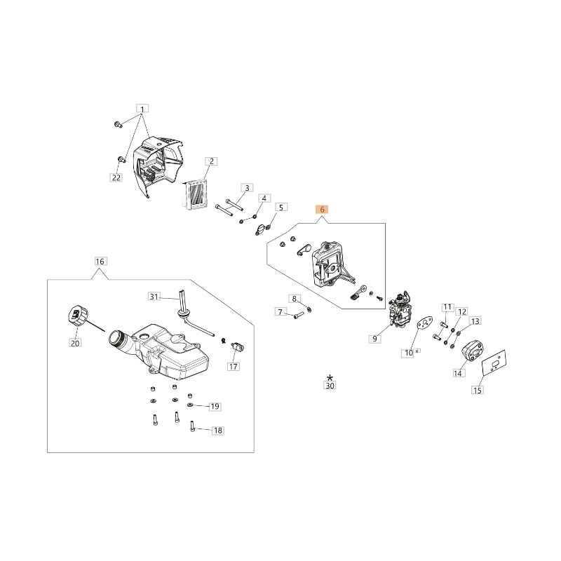 ORIGINAL OLEOMAC Luftfilterhalter BCH 250 S Freischneider 61450047