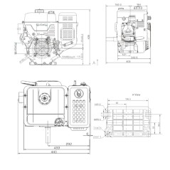 Kompletter STIGA WS420 Motor liegend 25.4x80 420 cc Elektrostart