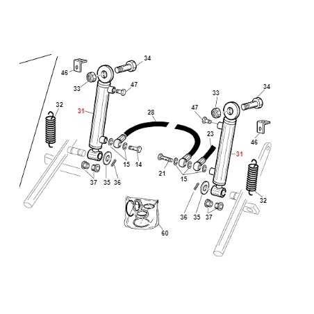 Cilindro sollevatore piatto modelli PG SR ORIGINALE GIANNI FERRARI 95060210000 | Newgardenstore.eu