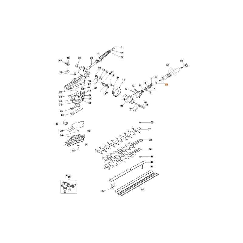 Arbre d'entraînement de taille-haie BC240D ORIGINAL EMAK modèles 61370497