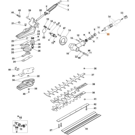 Arbre d'entraînement de taille-haie BC240D ORIGINAL EMAK modèles 61370497 | Newgardenstore.eu