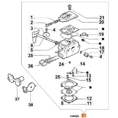 Carburador motosierra WT-705A modelos 932C ORIGINAL EMAK 2318633R | Newgardenstore.eu