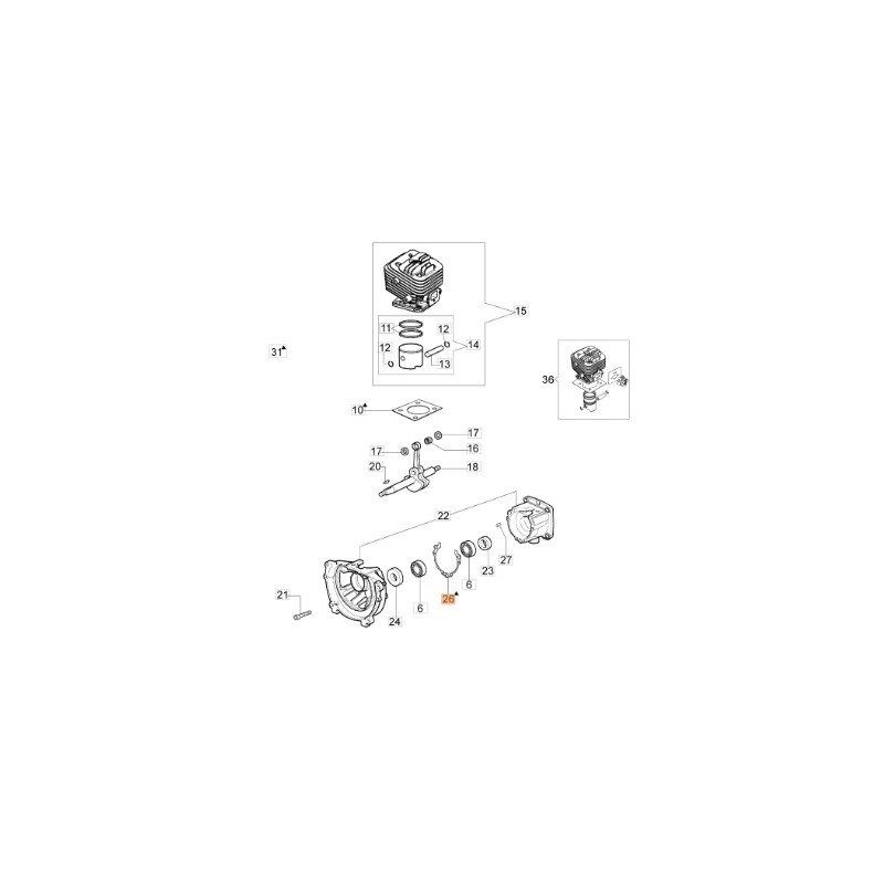 Dichtung Heckenscherenmotor BC280H ORIGINAL EMAK Modelle 61280009BR