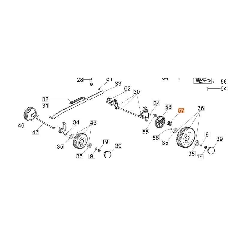 Cortacésped rueda dentada modelos MAX48TBG ORIGINAL EMAK 66060537R