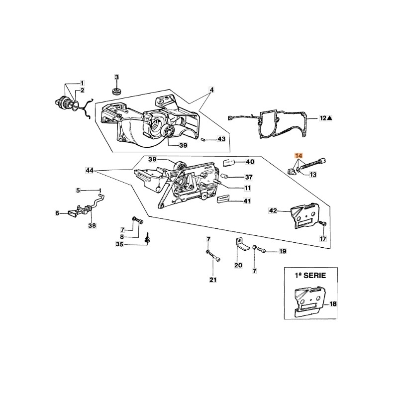 Kit vis tendeur de chaîne tronçonneuse modèles 970 ORIGINAL EMAK 099900368B