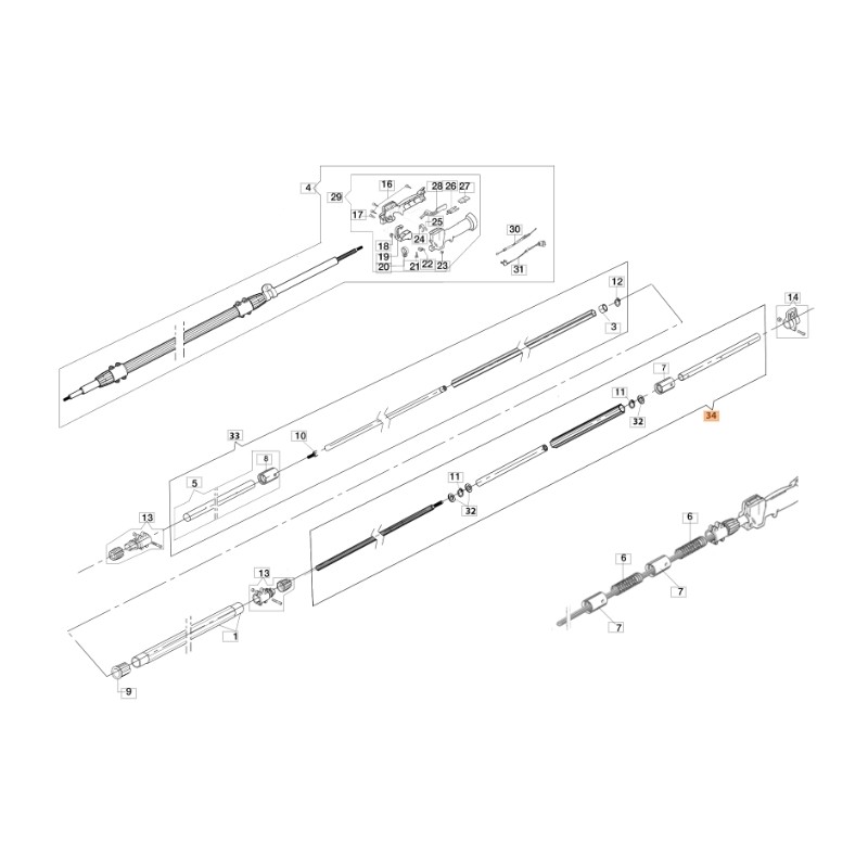 Kit de transmission pour élagueuse modèles PPX250 ORIGINAL EMAK 61220080R