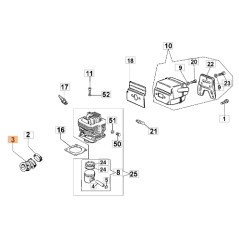 Collecteur pour tronçonneuse modèles 981 GS820 ORIGINAL EMAK 098000010R