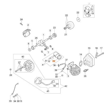 ORIGINAL EMAK Modell 925 GS260 Kettensäge Kolbensegment 50160143R | Newgardenstore.eu