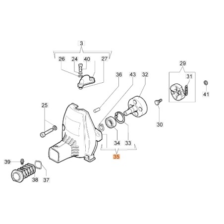 Conveyor brushcutter models 446BP ORIGINAL EMAK 61042024CR | Newgardenstore.eu