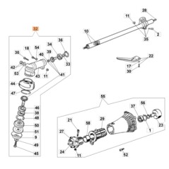 Brushcutter bevel gear pair models 722S 726D ORIGINAL EMAK 4160012AR | Newgardenstore.eu