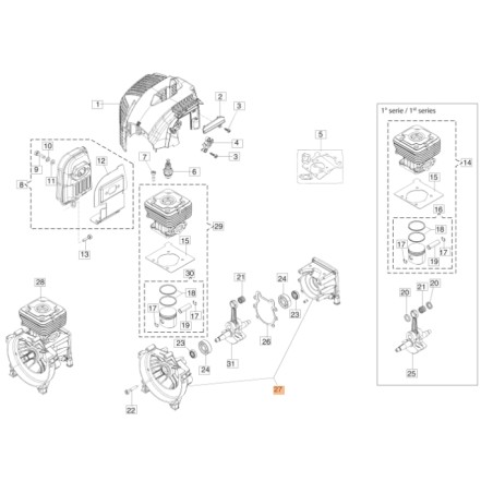 Pareja de semicargadores ORIGINALES EMAK BC350T modelos 61350346 | Newgardenstore.eu