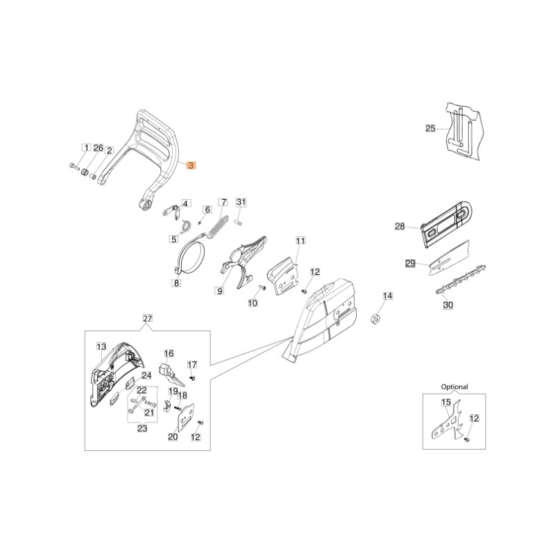 Chainsaw Guard Models GS650 GS651 ORIGINAL EMAK 50250053AR