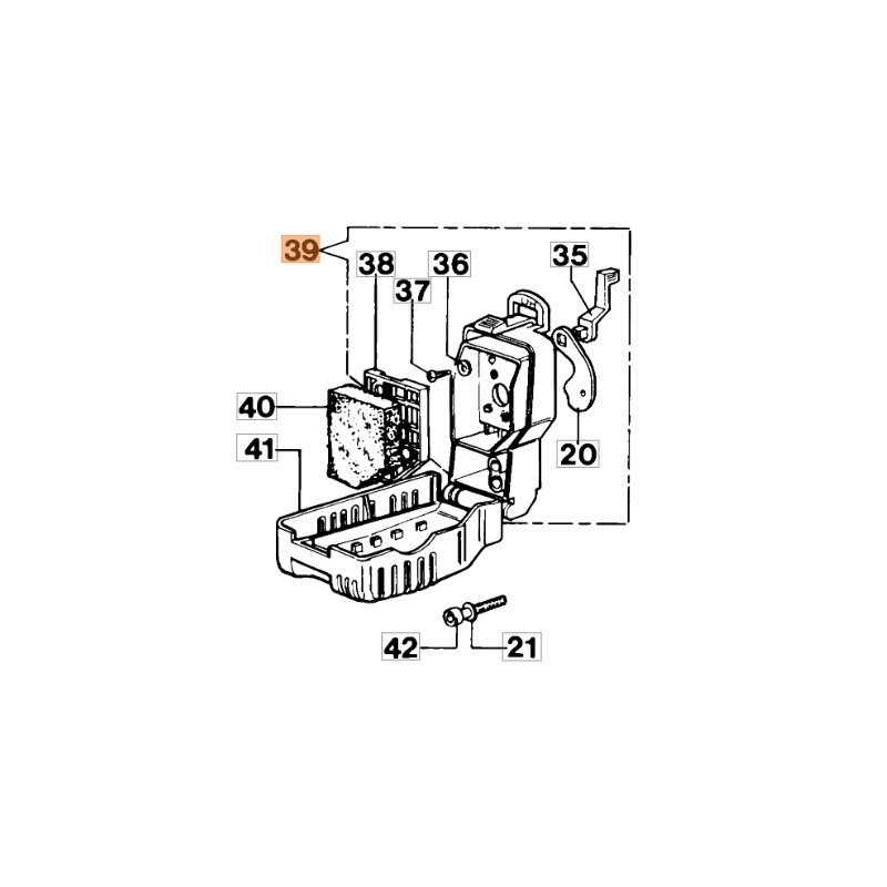 Filter holder brushcutter models 433BP 435BP ORIGINAL EMAK 074000390R