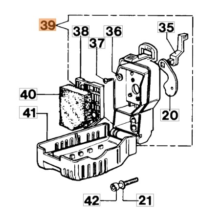 Filter holder brushcutter models 433BP 435BP ORIGINAL EMAK 074000390R | Newgardenstore.eu