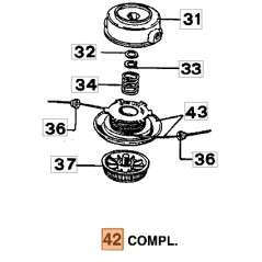 Cabezal desbrozador de nylon ORIGINAL EMAK modelos 433BP 60012020A