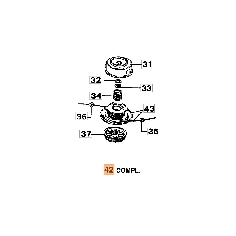 Cabezal desbrozador de nylon ORIGINAL EMAK modelos 433BP 60012020A