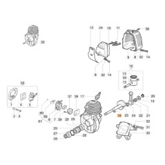 Brushcutter roller cage models 720 722S ORIGINAL EMAK 3037026R | Newgardenstore.eu