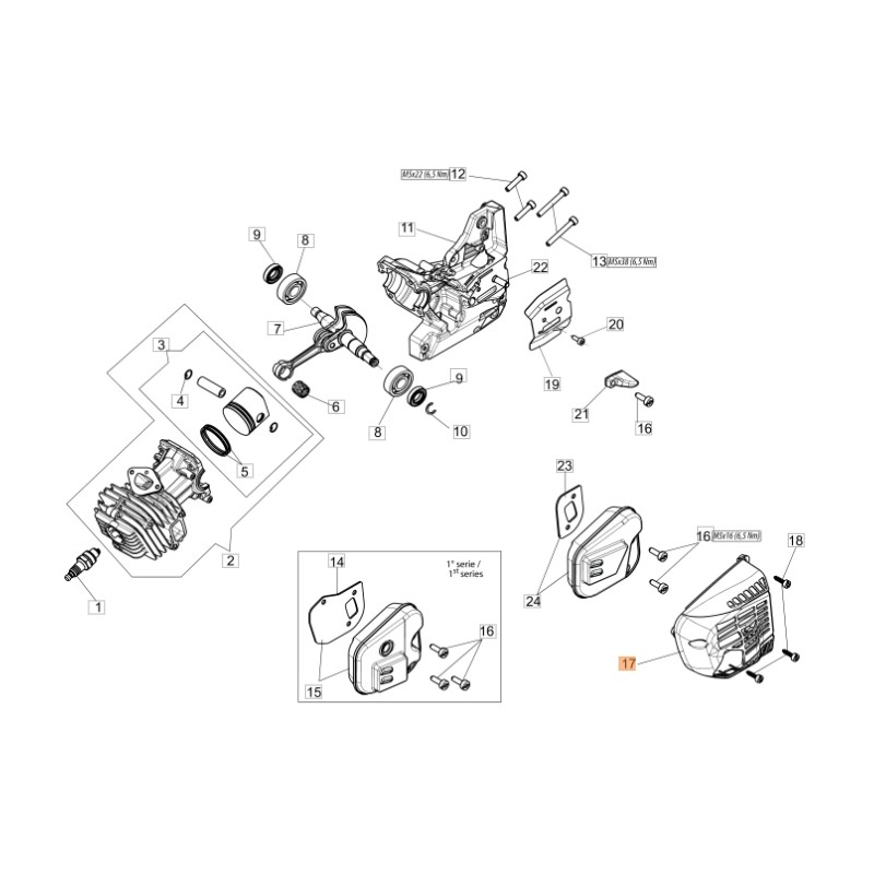 Protezione marmitta motosega modelli GST360 ORIGINALE EMAK 50270160CR