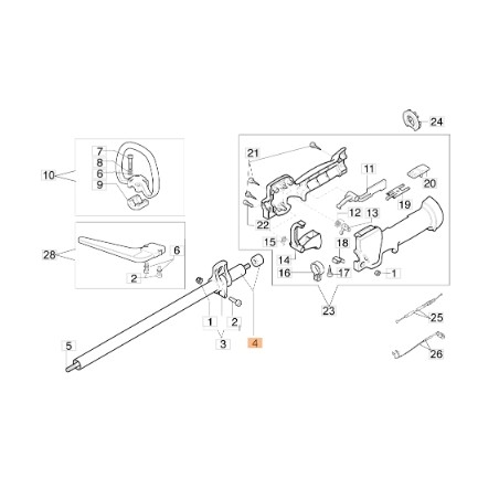 Brushcutter transmission hose models 740S ORIGINAL EMAK 4191192R | Newgardenstore.eu