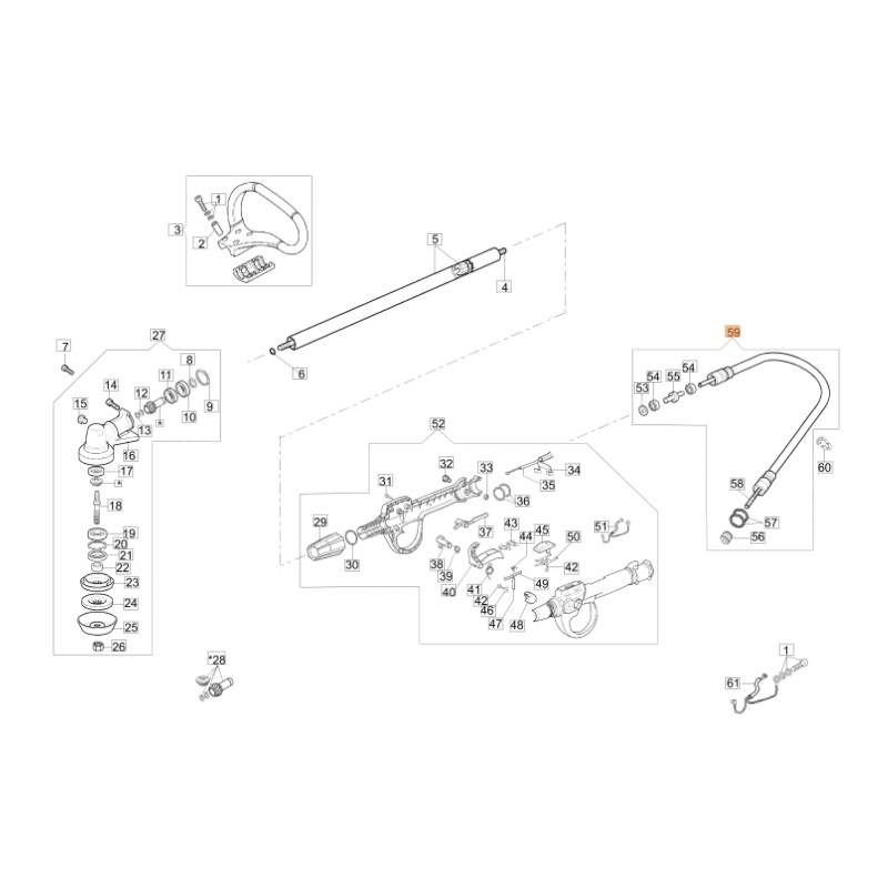 Débroussailleuse à transmission flexible modèles BCF430 ORIGINAL EMAK 62030093CR