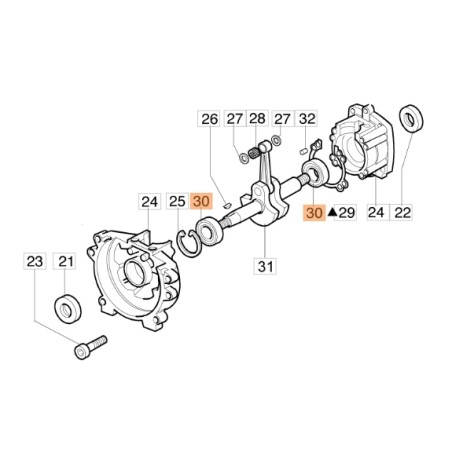 Brushcutter ball bearing models 725S ORIGINAL EMAK 3034009R | Newgardenstore.eu