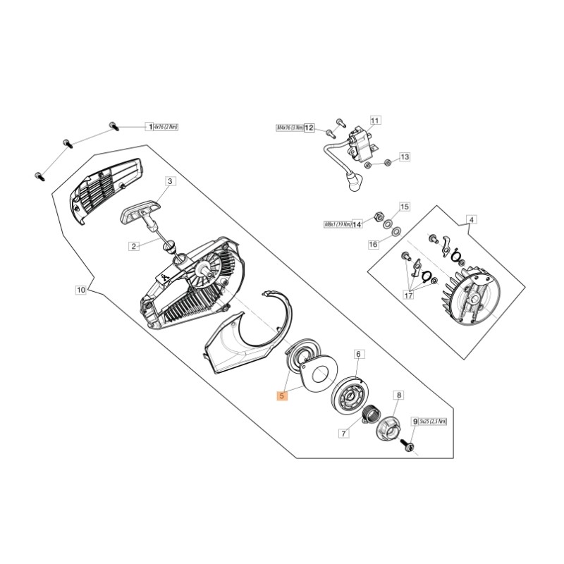 MUELLE DE ARRANQUE ORIGINAL EMAK 50290107R Motosierra GST250