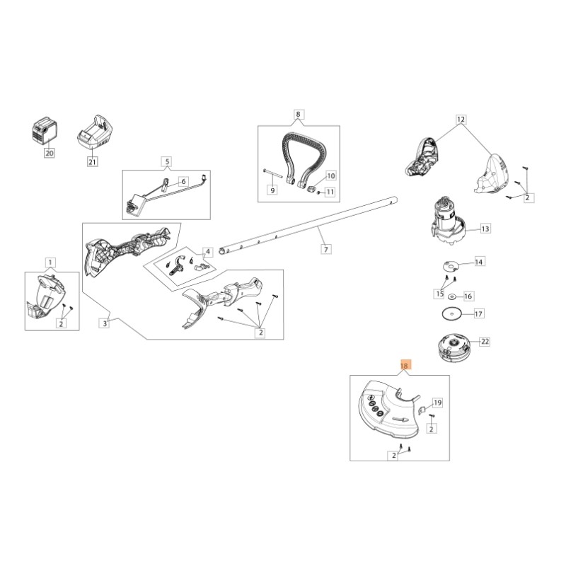 Kit protezione decespugliatore modelli BCi30 ORIGINALE EMAK 54040076