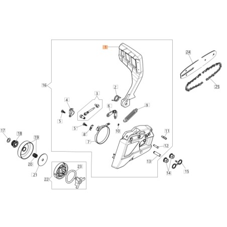 Chainsaw Hand Guard Models GS41 GS37 ORIGINAL EMAK 50180114R | Newgardenstore.eu