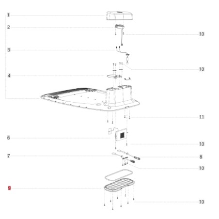 Tapa inferior de la estación de carga del robot ORIGINAL BLUEBIRD AB12.01.00.0224 | Newgardenstore.eu