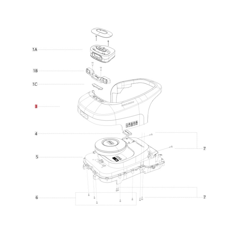 Telaio superiore ORIGINALE BLUEBIRD robot tagliaerba NAVIMOW AB12.01.00.0189