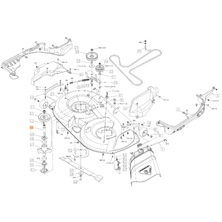 Arbre de lame de tracteur de pelouse OM109L ORIGINAL EMAK modèles TS000133R | Newgardenstore.eu