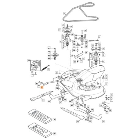 Ausgleichsstange für Rasentraktor Modelle GLX14-84G ORIGINAL EMAK G382000565E1 | Newgardenstore.eu