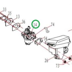 Carburador para DUCAR DV170 motor cortacésped PROGREEN PG 21 SNQ 055628 | Newgardenstore.eu