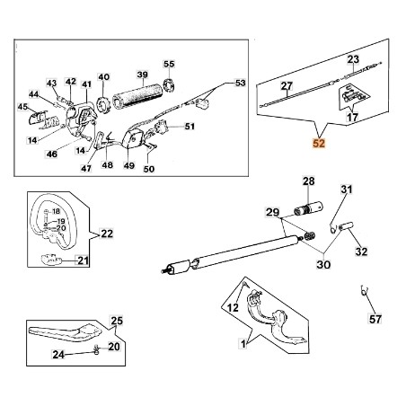 Câble d'accélérateur de débroussailleuse modèles 433BP ORIGINAL EMAK 044000059 | Newgardenstore.eu