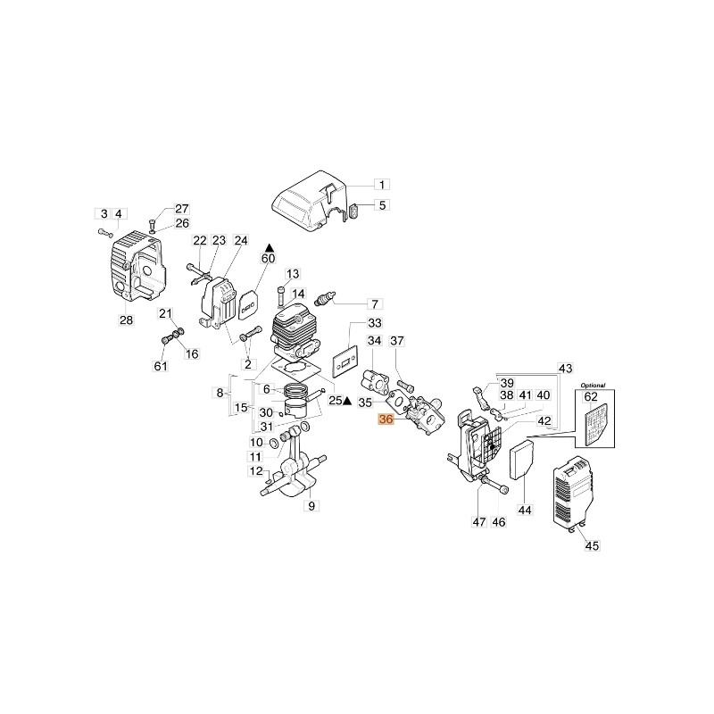 Carburateur pour débroussailleuse modèles 735S 735T ORIGINAL EMAK 074000392A