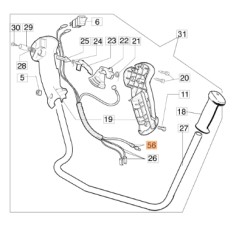 Accelerator cable brushcutter models 727T ORIGINAL EMAK 074000301 | Newgardenstore.eu