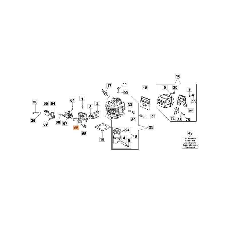 Carburetor cutter models 980TTA 983TTA ORIGINAL EMAK 098000493