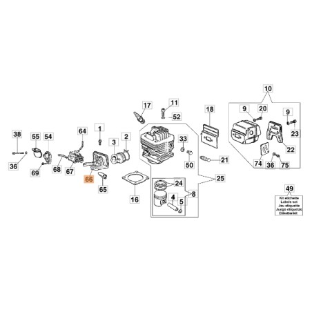 Carburador ORIGINAL EMAK modelos 980TTA 983TTA 098000493 | Newgardenstore.eu