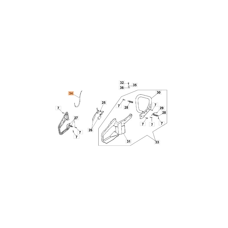 Cavo acceleratore motosega modelli 938 941 ORIGINALE EMAK 094600059