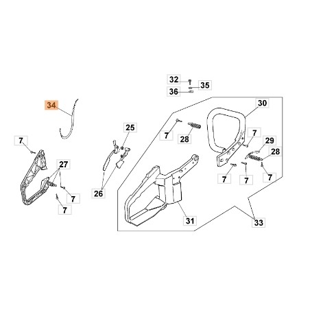 Chainsaw throttle cable models 938 941 ORIGINAL EMAK 094600059 | Newgardenstore.eu