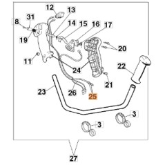 Câble d'accélérateur de débroussailleuse EMAK modèle 726T ORIGINAL 4161439AR