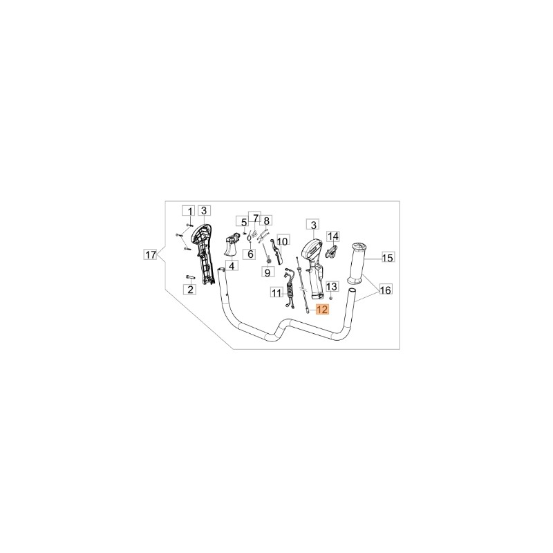 Câble d'accélérateur de débroussailleuse EMAK modèle BC430T ORIGINAL 61350111R