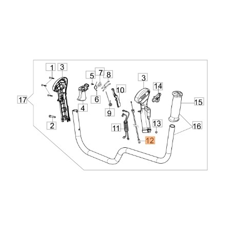 Accelerator cable brushcutter models BC430T ORIGINAL EMAK 61350111R | Newgardenstore.eu